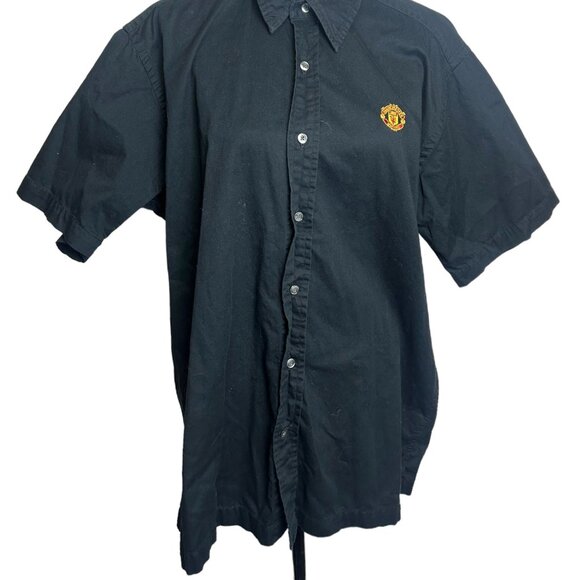 Manchester United Men's Button Up Shirt Black - Size Extra Large - Picture 2 of 6